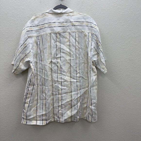 Tommy Bahama 100% Linen Stripe Short Sleeve Button Up Shirt Mens size XL - Picture 5 of 7